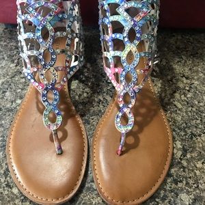 Multi Colored Zip up sandal